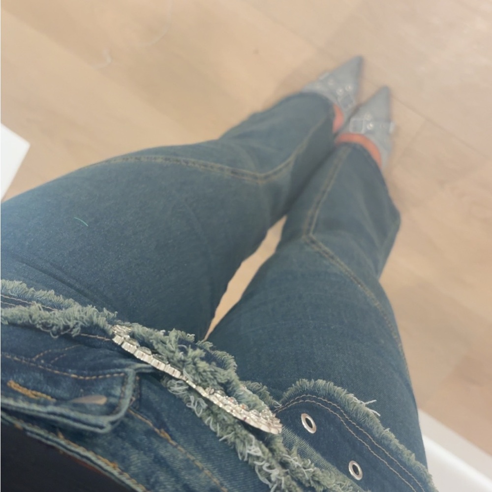 Fashion Nova Dark Blue Flare Jeans